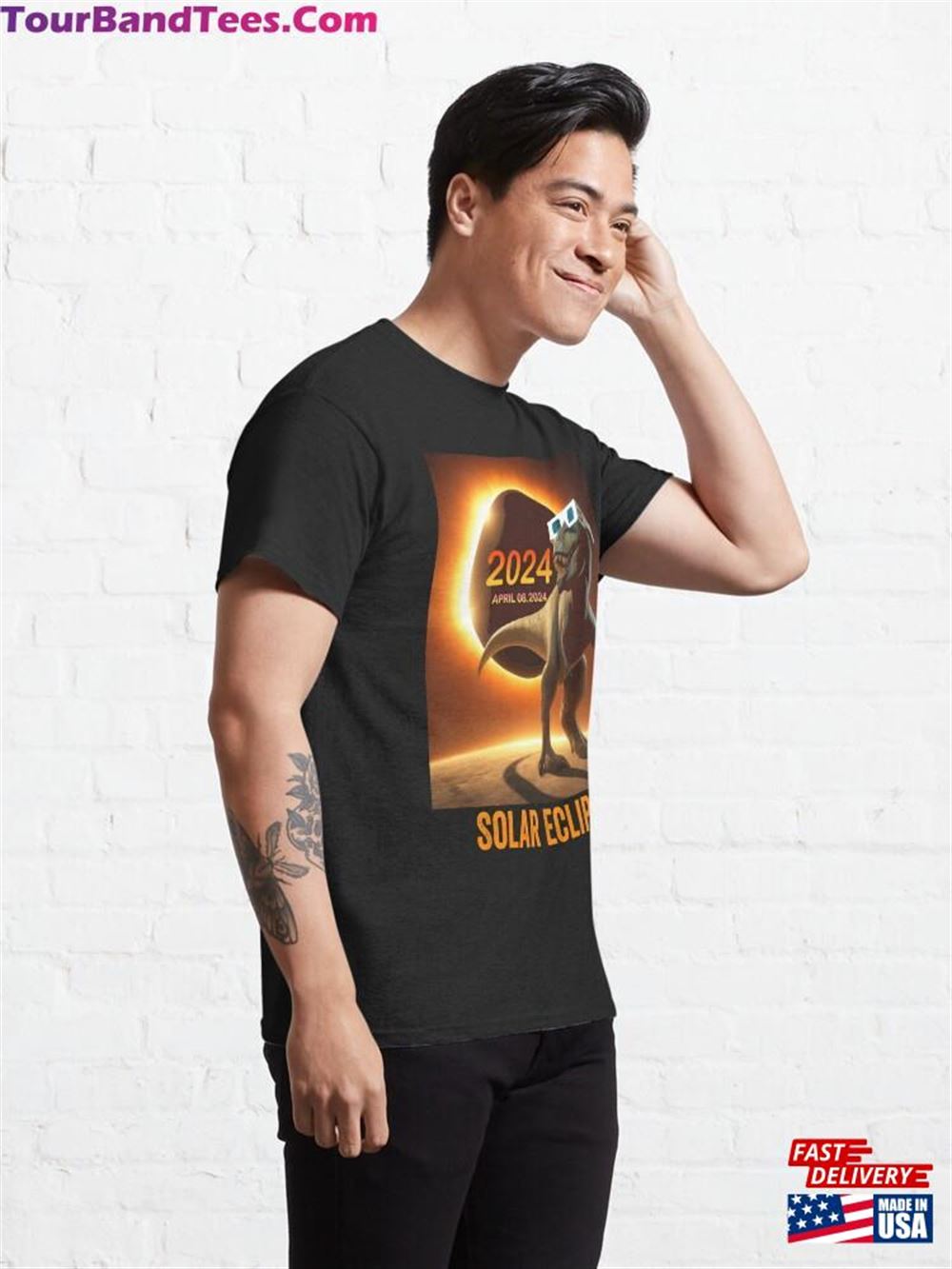 Total Solar Eclipse T Rex Dinosaur April Classic T-Shirt 29Uf097746 – Utopia Fashion