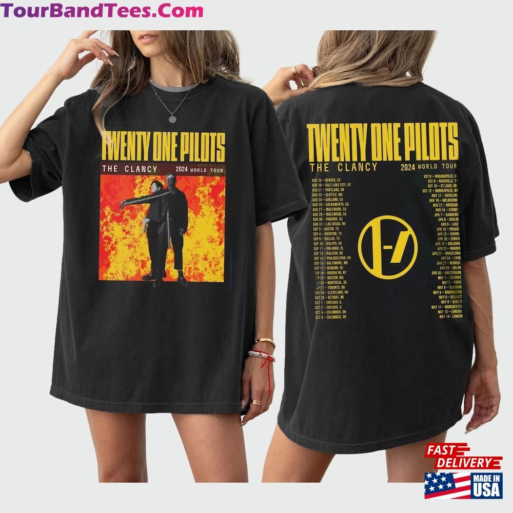 Twenty One Pilots Clancy World Tour Double Sided With Dates Unisex Shirt The Hoodie T-Shirt 29Uf116258 – Utopia Fashion