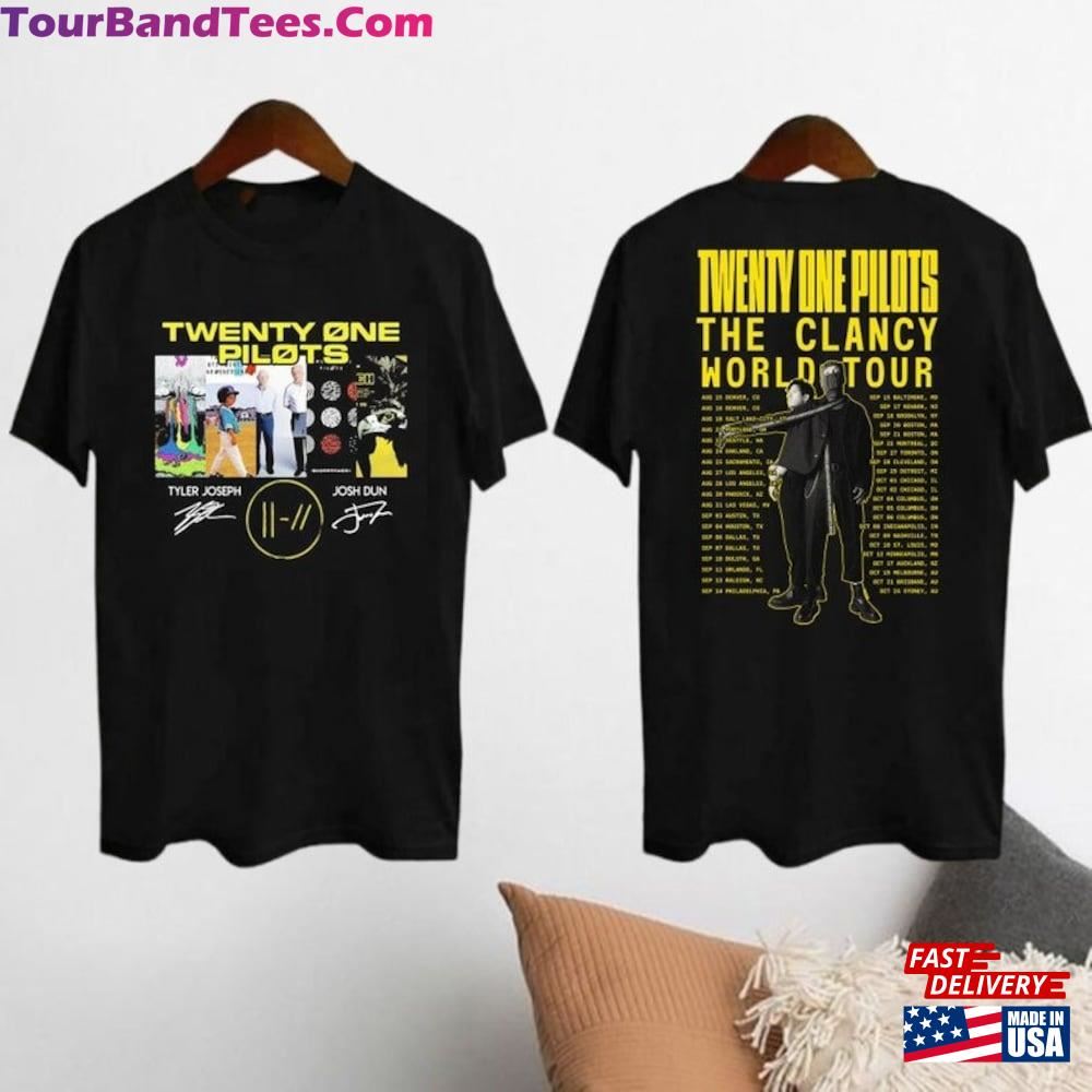 Twenty One Pilots Clancy World Tour Tshirt Signatures Shirt Fan T-Shirt Classic 29Uf116634 – Utopia Fashion