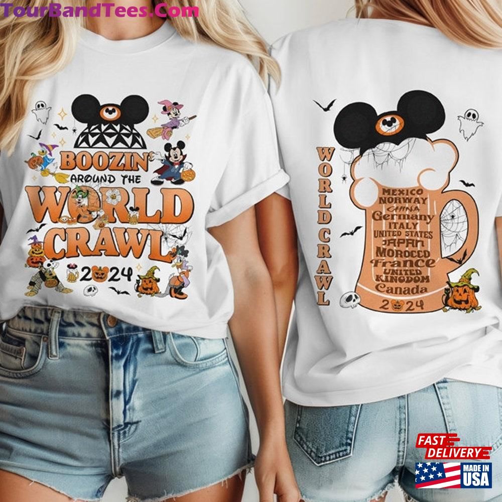 Two Side Boozin Around The World Crawl Halloween Shirt Disneyland Drinking Tee T-Shirt Sweatshirt 29Uf097896 – Utopia Fashion