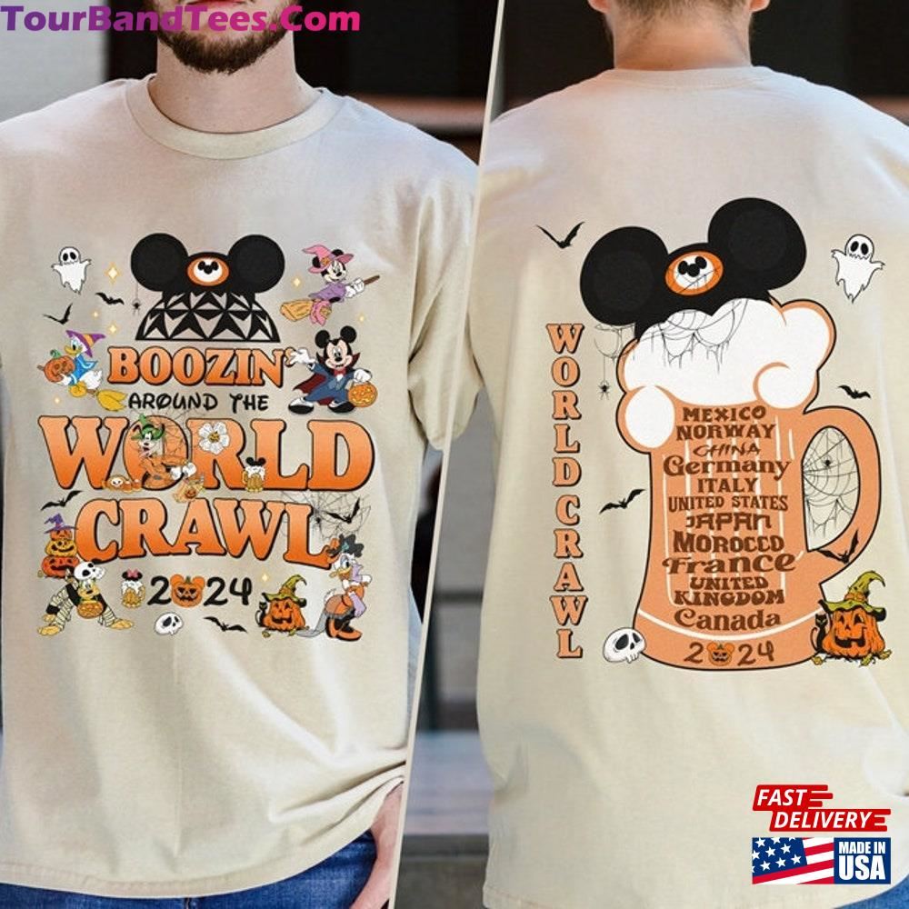 Two Side Boozin Around The World Crawl Halloween Shirt Disneyland Drinking Tee T-Shirt Sweatshirt 29Uf097896 – Utopia Fashion