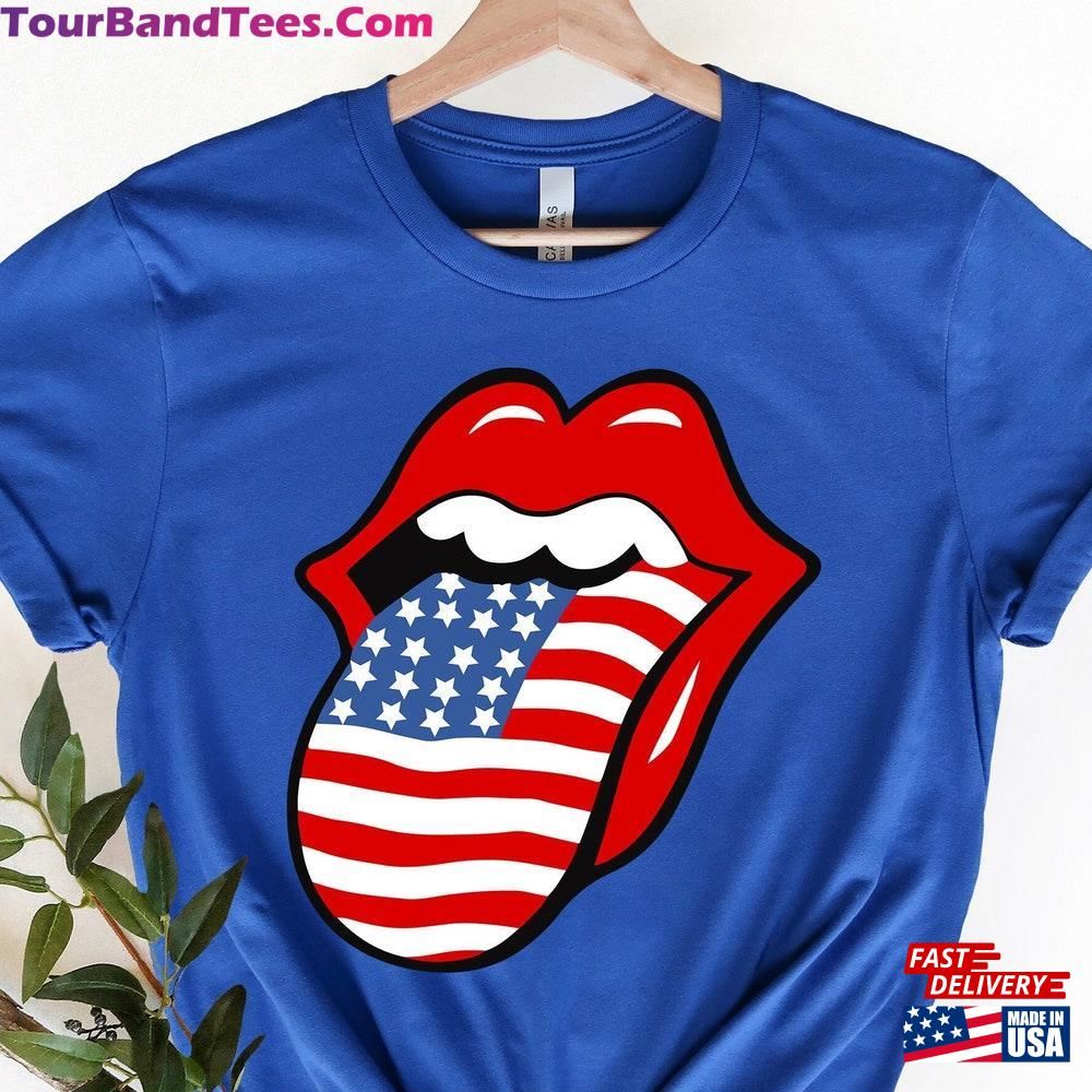 Usa Rolling Tongue Shirt Red White And Blue T-Shirt 4Th Of July Sweatshirt Unisex 29Uf106466 – Utopia Fashion