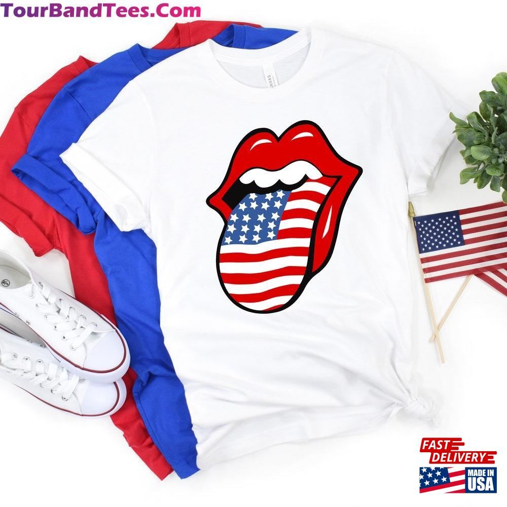 Usa Rolling Tongue Shirt Red White And Blue T-Shirt 4Th Of July Sweatshirt Unisex 29Uf106466 – Utopia Fashion