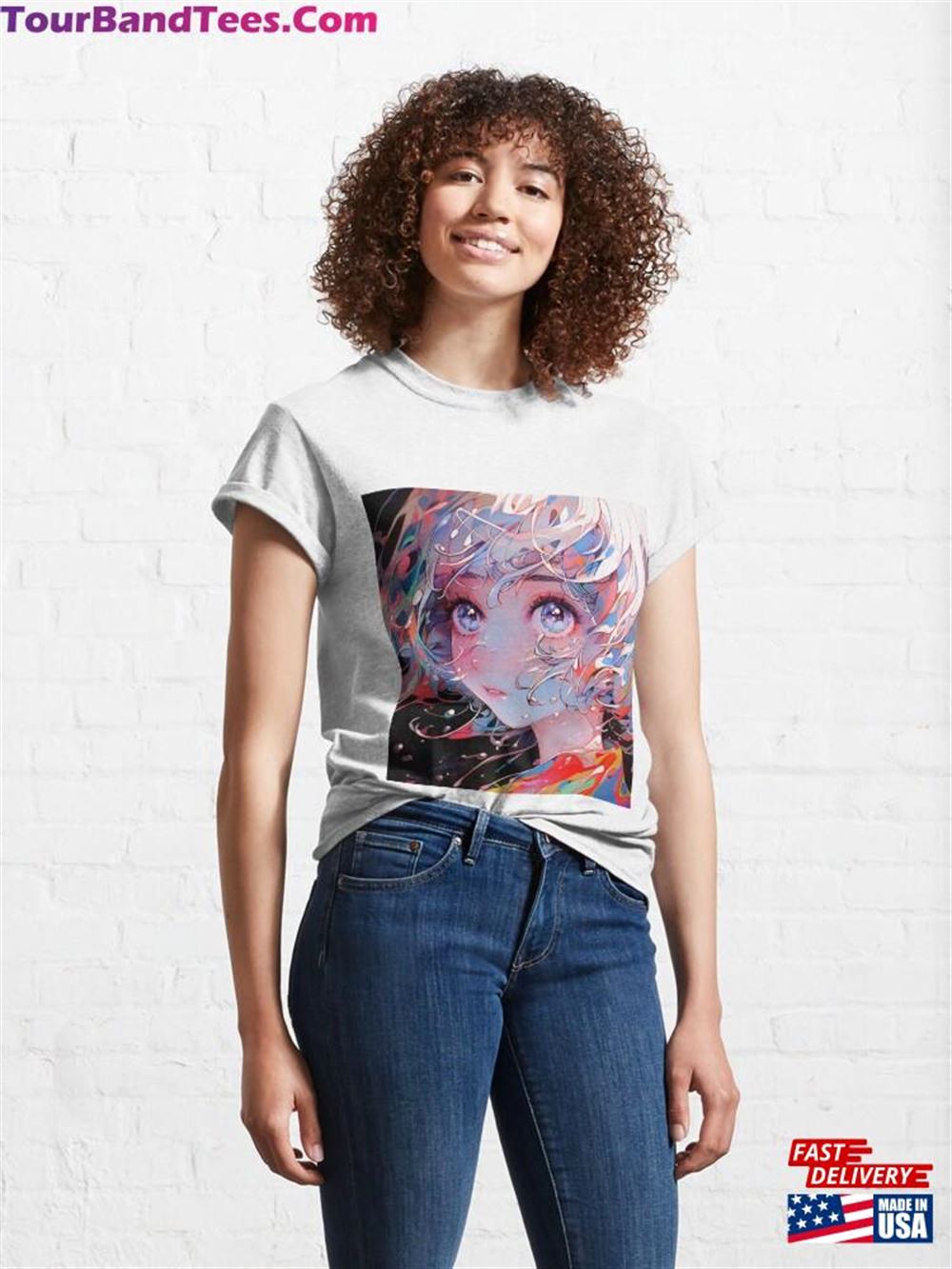 Vibrant Colorburst Anime Girl Classic T-Shirt Unisex 29Uf116979 – Utopia Fashion