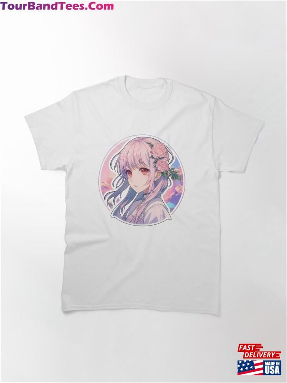 Vibrant Skies Pink Anime Girl Classic T-Shirt Hoodie 29Uf117421 – Utopia Fashion