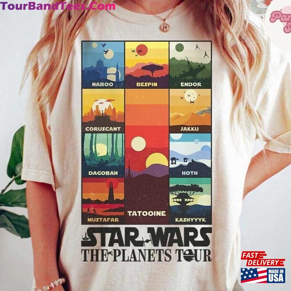 Vintage Disney Star Wars The Planets Tour Shirt Galaxy S Edge Planet Happy Day Classic Sweatshirt 29Uf098188 – Utopia Fashion