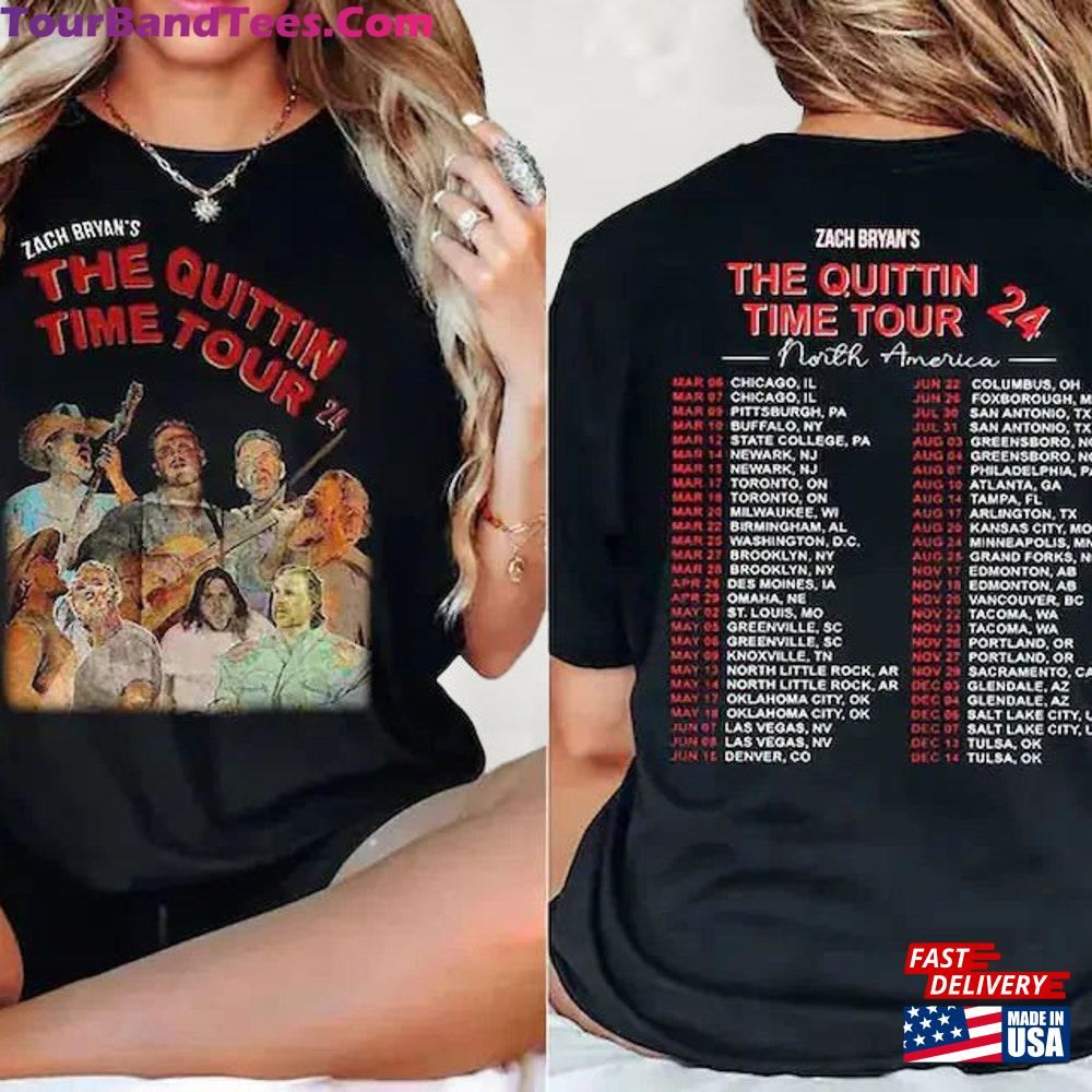 Vintage Zach Bryan The Quittin Time Tour Shirt New Album Tee Gift Fan Country Music Retro Classic T-Shirt 29Uf106434 – Utopia Fashion