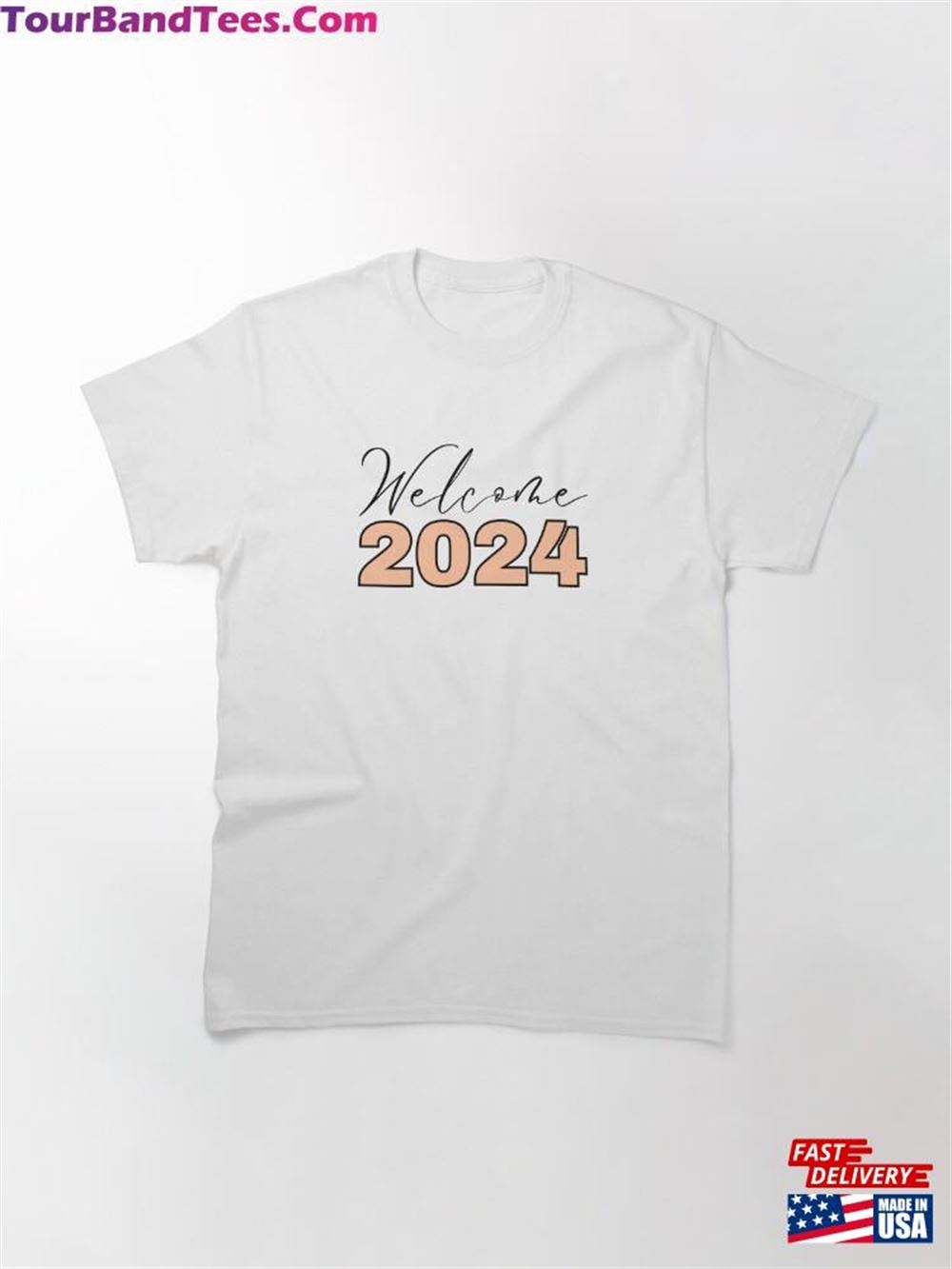 Welcome Text Design Peach Fuzz Color Classic T-Shirt Unisex 29Uf116419 – Utopia Fashion