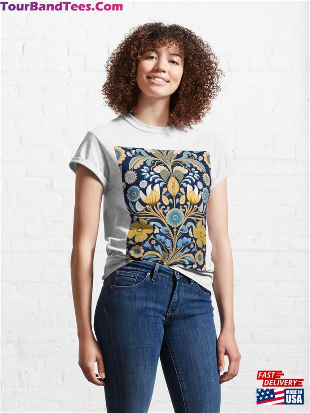 William Morris Blue Amp Gold Spring Floral Classic T-Shirt Sweatshirt 29Uf106446 – Utopia Fashion