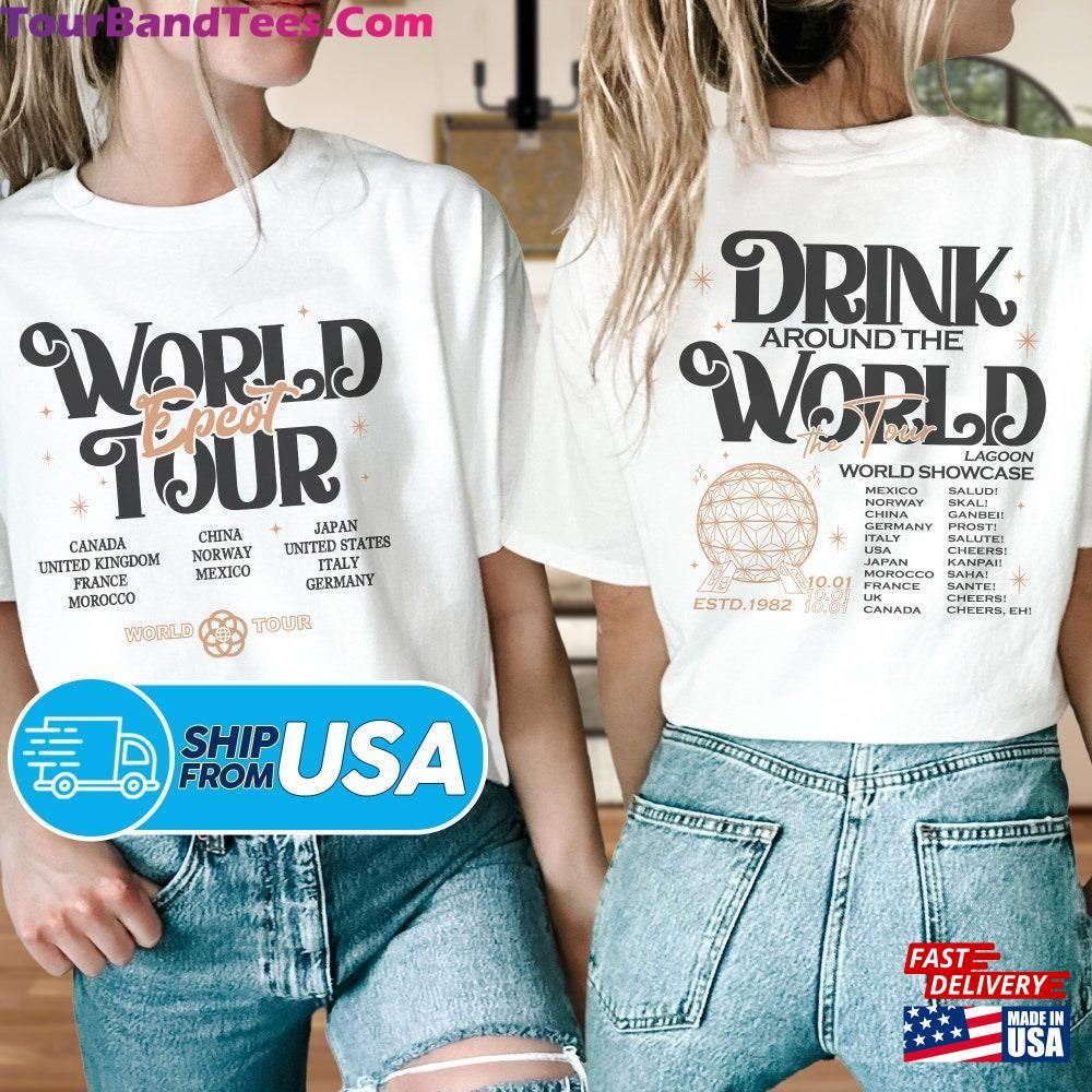 World Epcot Tour Sided Shirt Drink Around The Magic Kingdom Group Trip Unisex Hoodie 29Uf106460 – Utopia Fashion