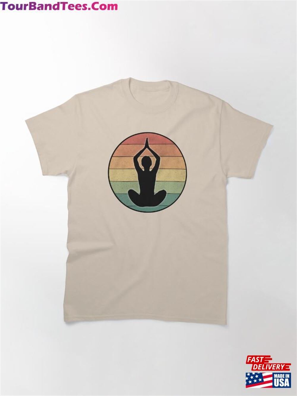 Yoga Pose In Classic Retro Vintage Sunset Art Estiker T-Shirt Hoodie 29Uf111914 – Utopia Fashion