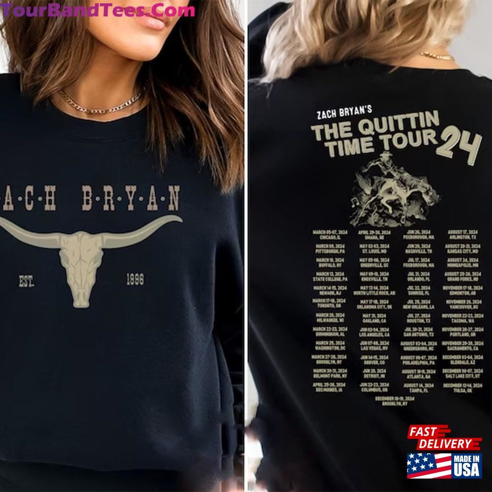 Zach Bryan The Quittin Time Tour Sweatshirt Country Music Singer Merch Classic 29Uf101964 – Utopia Fashion