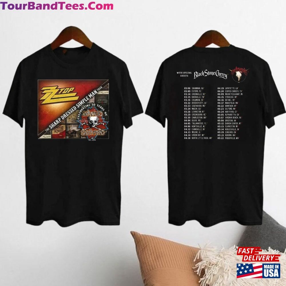 Zz Top Amp Lynyrd Skynyrd Shirt The Sharp Dressed Simple Man Tour Unisex T-Shirt 29Uf096405 – Utopia Fashion